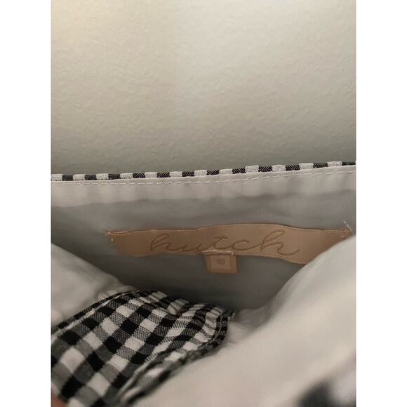 Anthropologie Hutch Black White Gingham Check Dress Ruffle Button Front EUC 10 - Picture 6 of 12